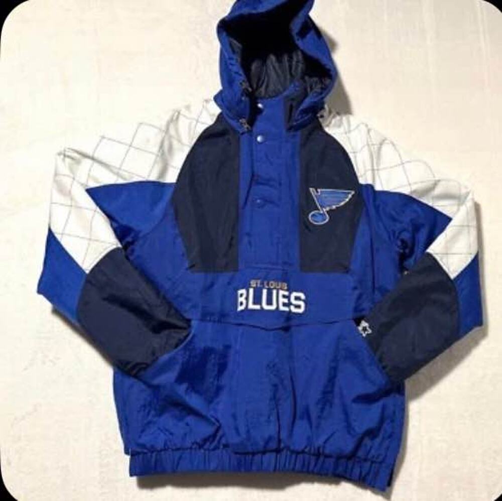 Vintage stl ST Louis Blues pullover coat starter size medium y2k